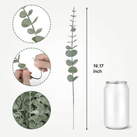 CEWOR eucalyptus stems close-up showing real-touch leaves for natural bouquets
