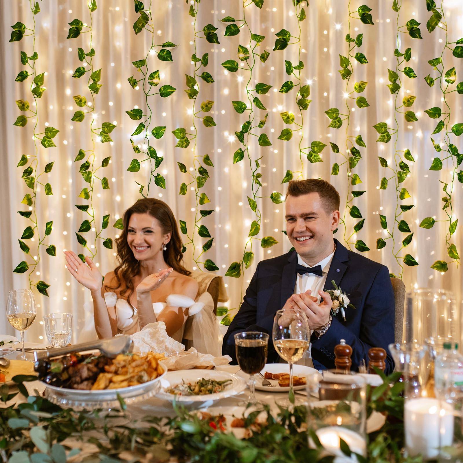 CEWOR ivy garlands enhancing bedroom decor