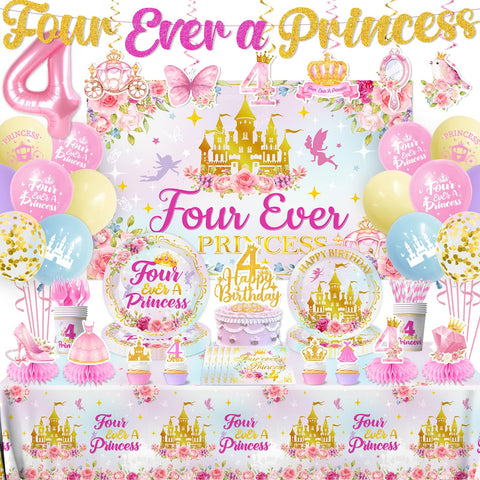 Cextoga Four Ever a Princess banner brightens the party entrance with a playful princess theme.