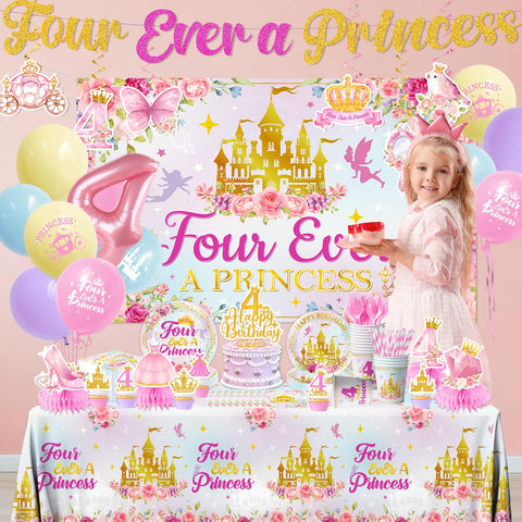 Cextoga Four Ever a Princess tablecloth provides a glossy base for easy cleanup.