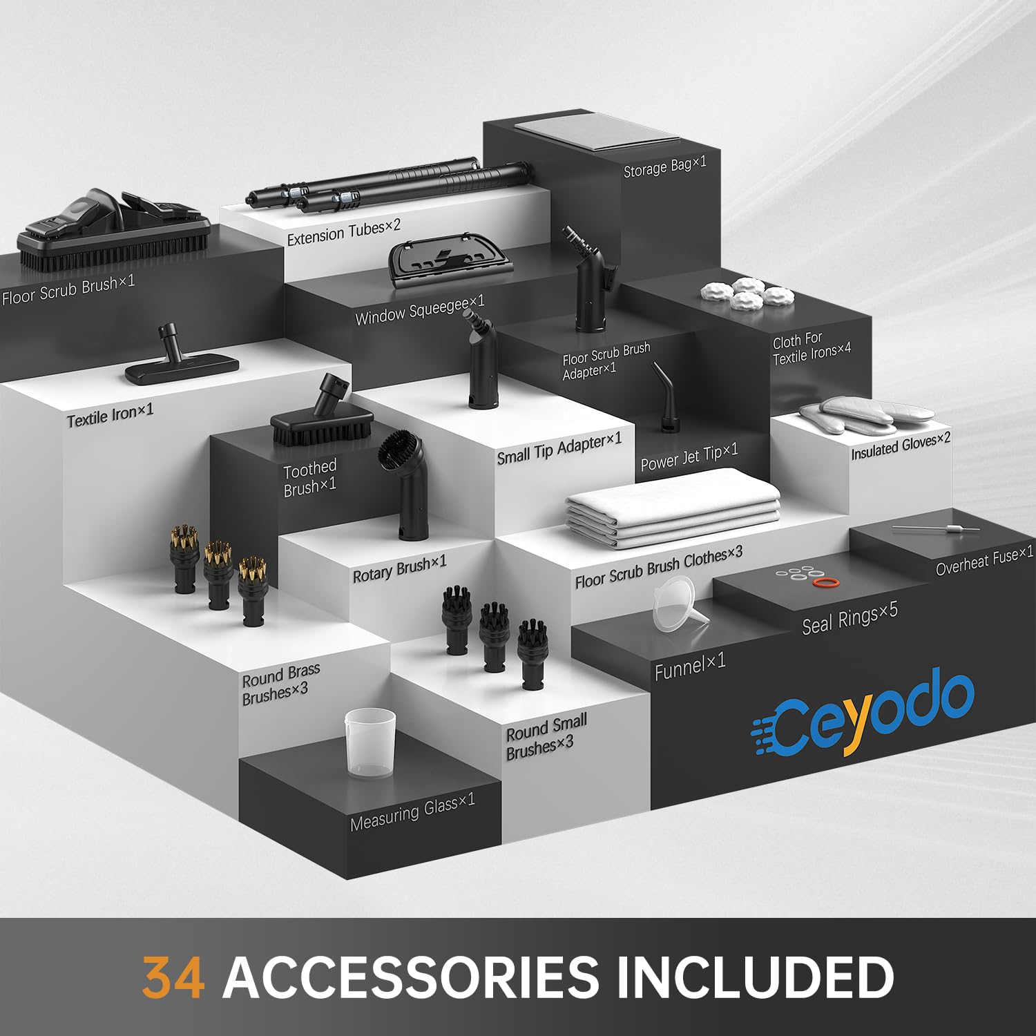 Ceyodo steam cleaner tank close-up highlighting 2-liter capacity for extended cleaning