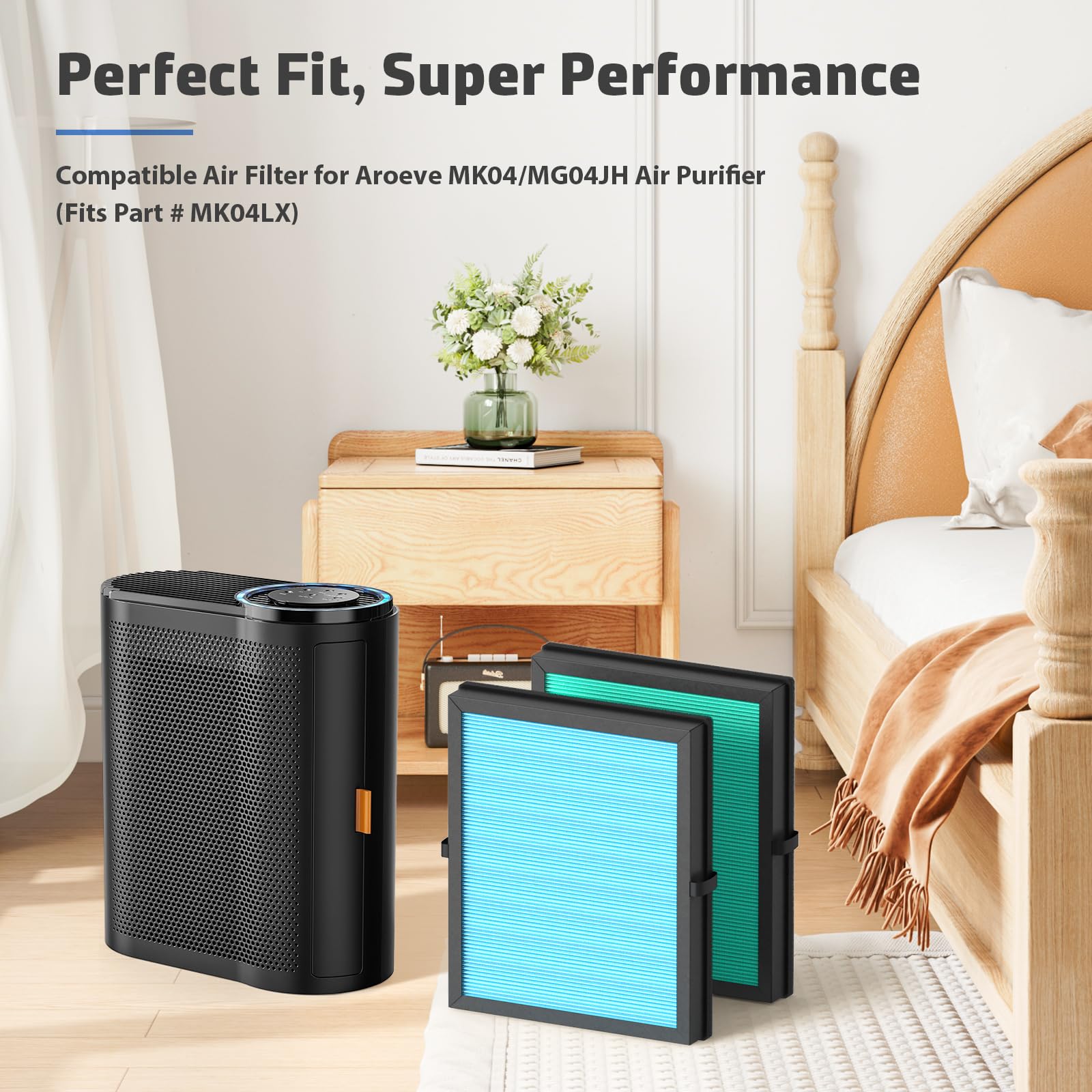 CFKREYA MK04 filter installed in MG04JH air purifier showing compatibility.