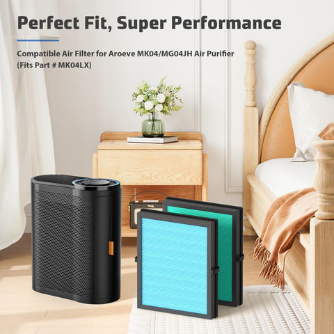 CFKREYA MK04 filter installed in MG04JH air purifier showing compatibility.