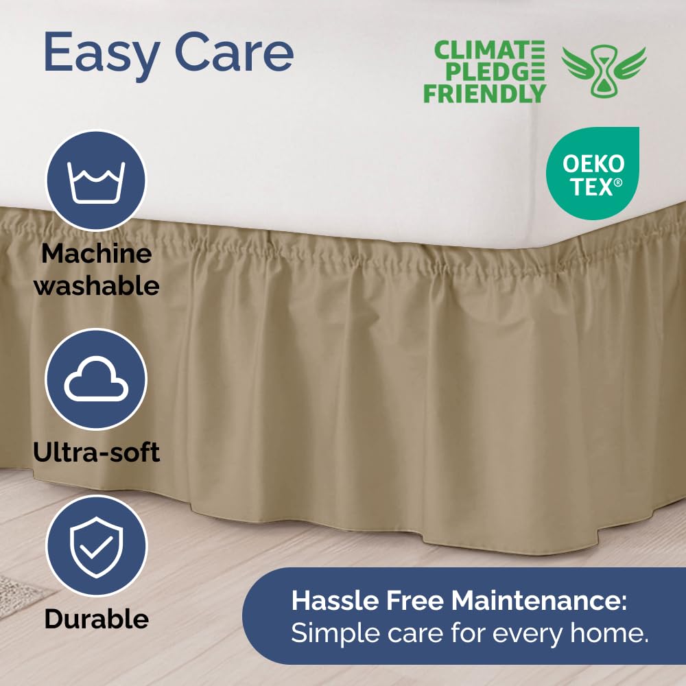 CGK machine-washable bed skirt for easy cleaning