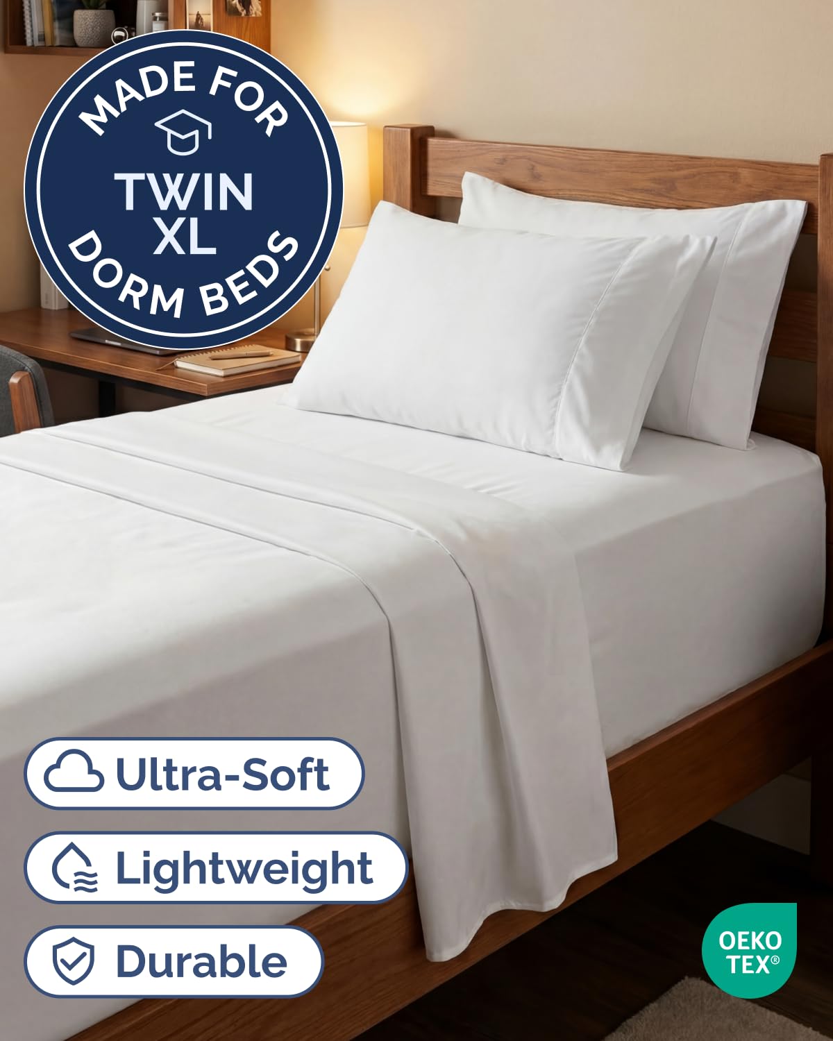 CGK Unlimited four-piece sheet set laid out for quick bed styling