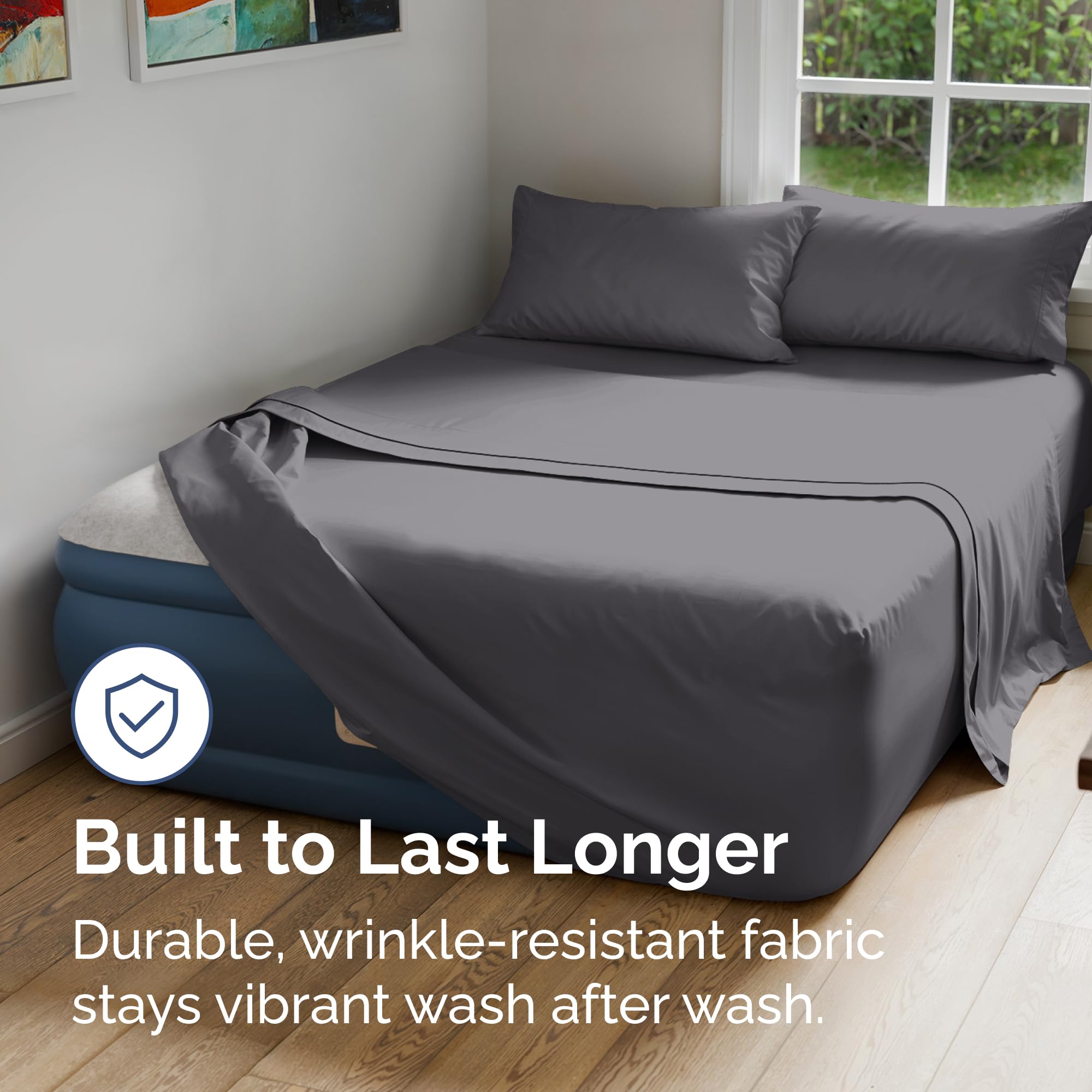 CGK Unlimited breathable microfibers provide cooler sleep feel and fast drying.