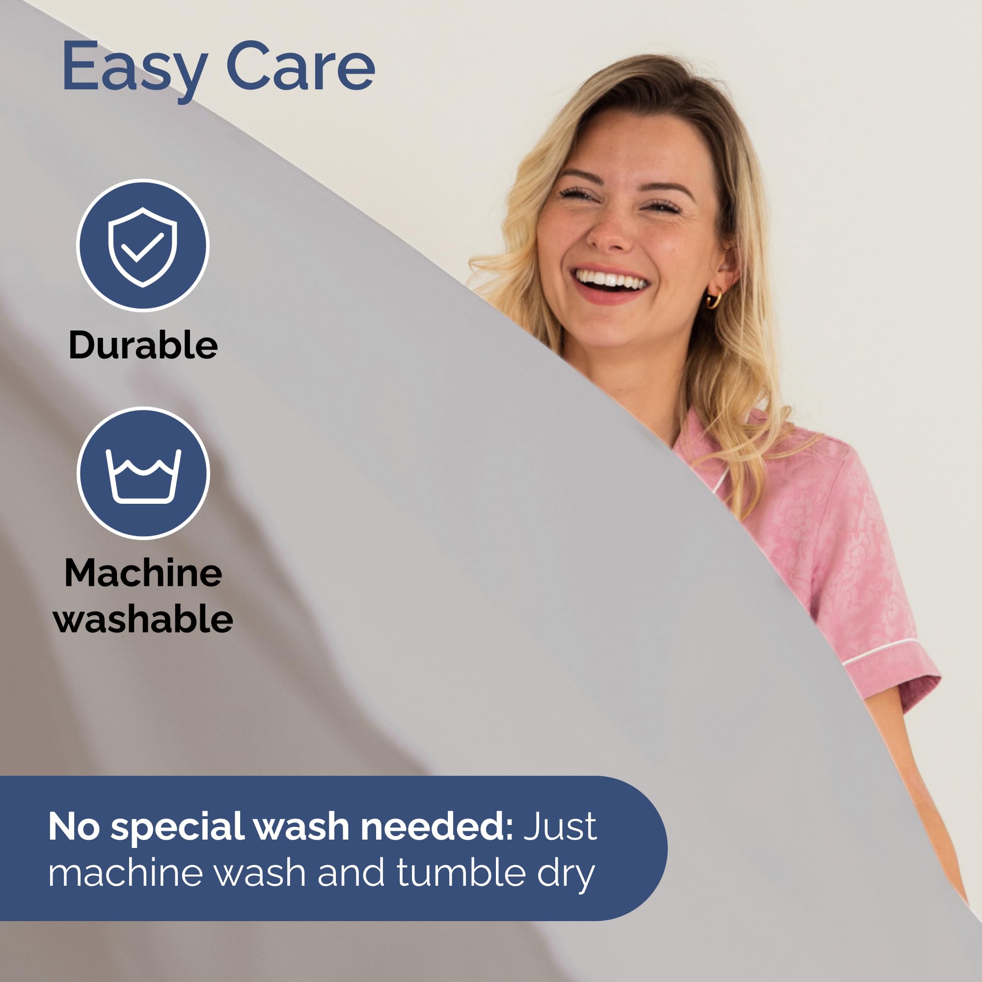 CGK Unlimited easy-care fabric resists fading and shrinking after washing.