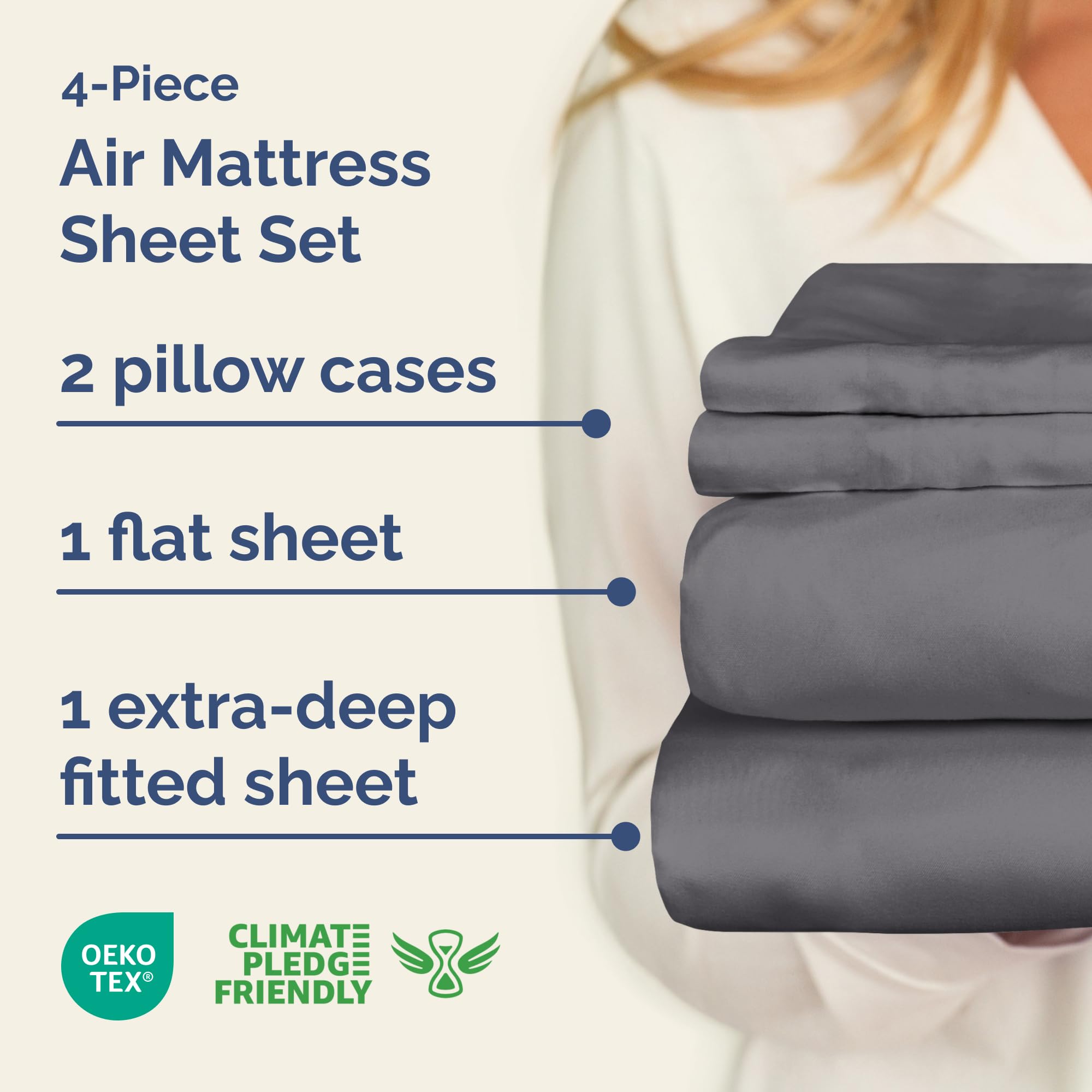 CGK Unlimited fitted sheet with deep pocket fits up to 24 inches