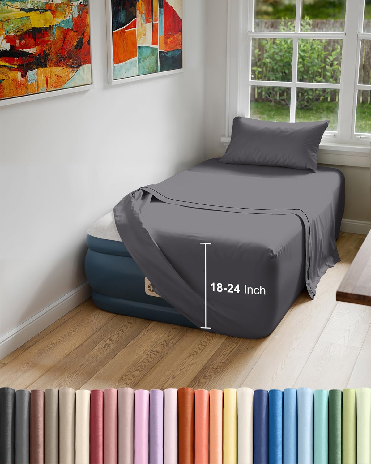 CGK Unlimited air mattress sheet set flat sheet for smooth sleep surface.