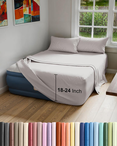 CGK Unlimited air mattress sheet set flat sheet for queen beds offers soft, breathable comfort