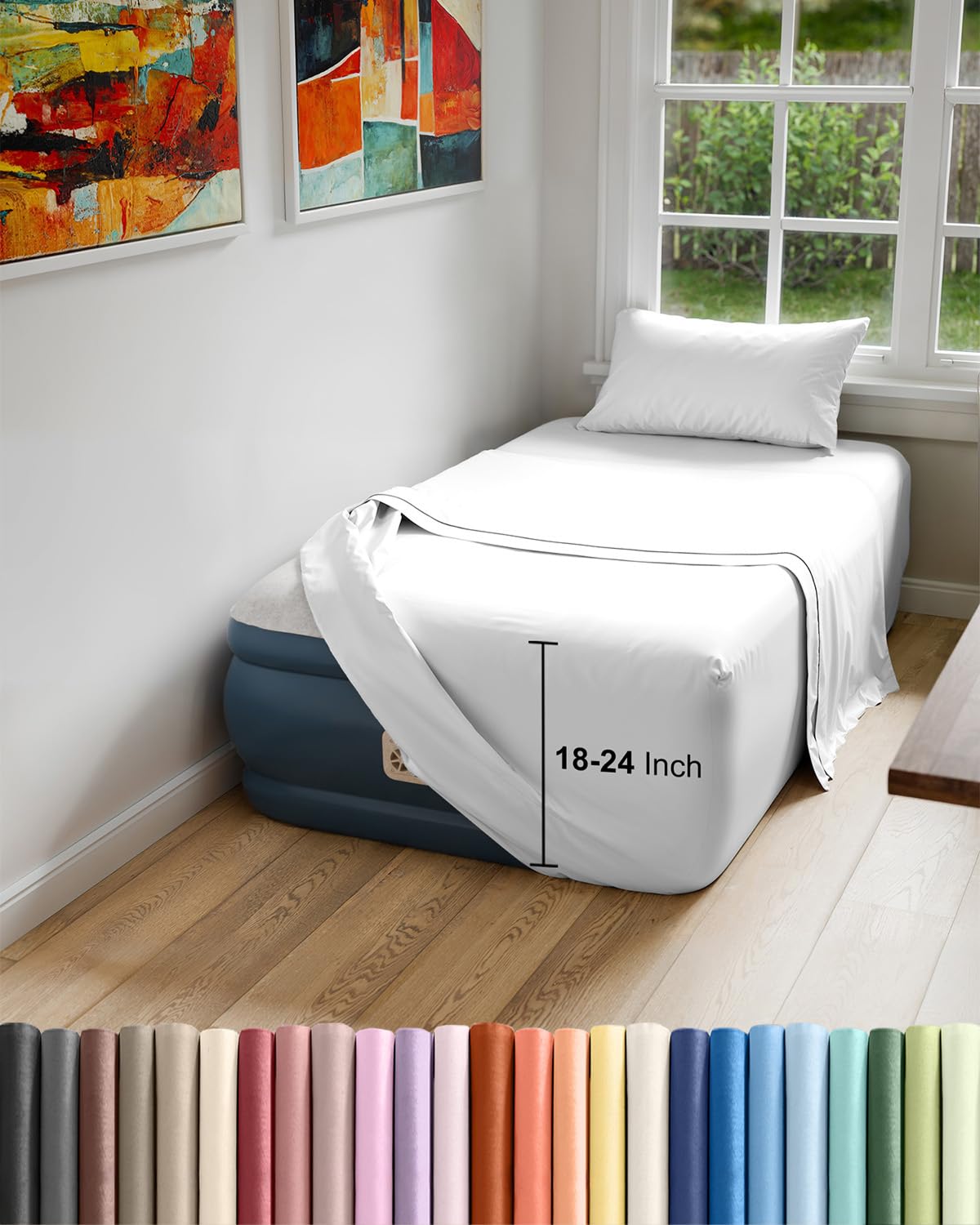 CGK Unlimited twin flat sheet for air mattresses offers a soft, breathable surface