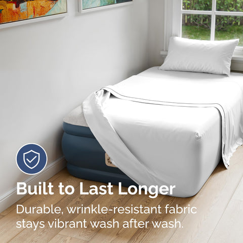 CGK Unlimited double-brushed microfiber sheet feels ultra-soft and wrinkle-free
