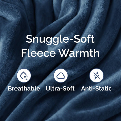 CGK Unlimited all-season blanket on couch demonstrates breathable warmth for year-round comfort.