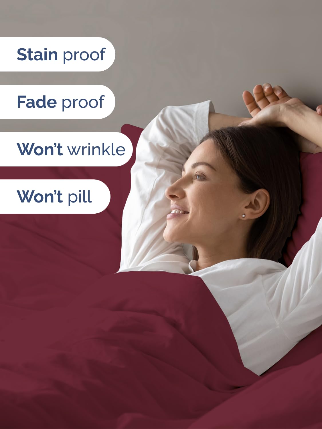 CGK Unlimited duvet cover details with eight ties and a zipper for a snug fit.