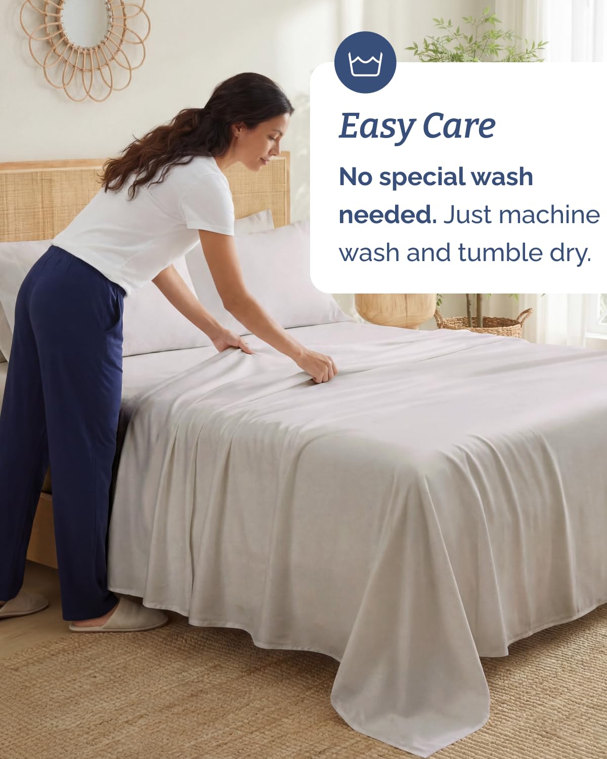CGK Unlimited all-in-one-set includes flat, fitted, and pillowcases for easy refresh.