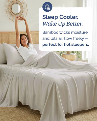 CGK Unlimited bamboo queen fitted sheet 18in-pocket ensures secure, snug fit.