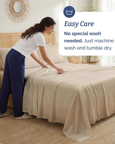 CGK Unlimited bamboo sheets queen on bed show cozy, hotel-soft feel