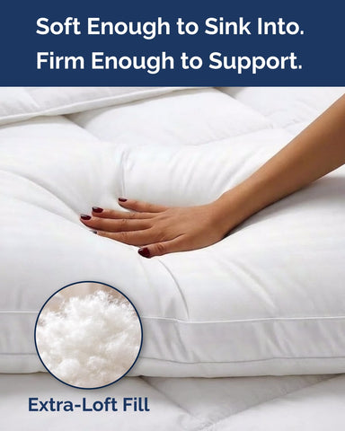 CGK Unlimited bed pillows breathable material detail enhances comfort.