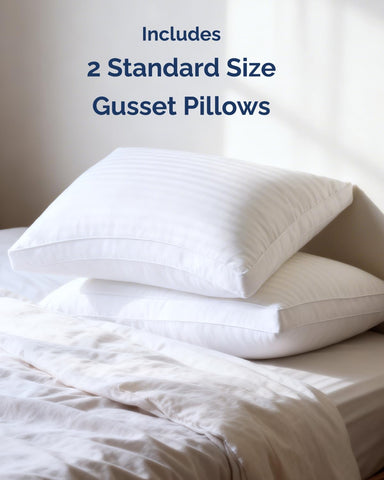 CGK Unlimited bed pillows packaging for easy unboxing.