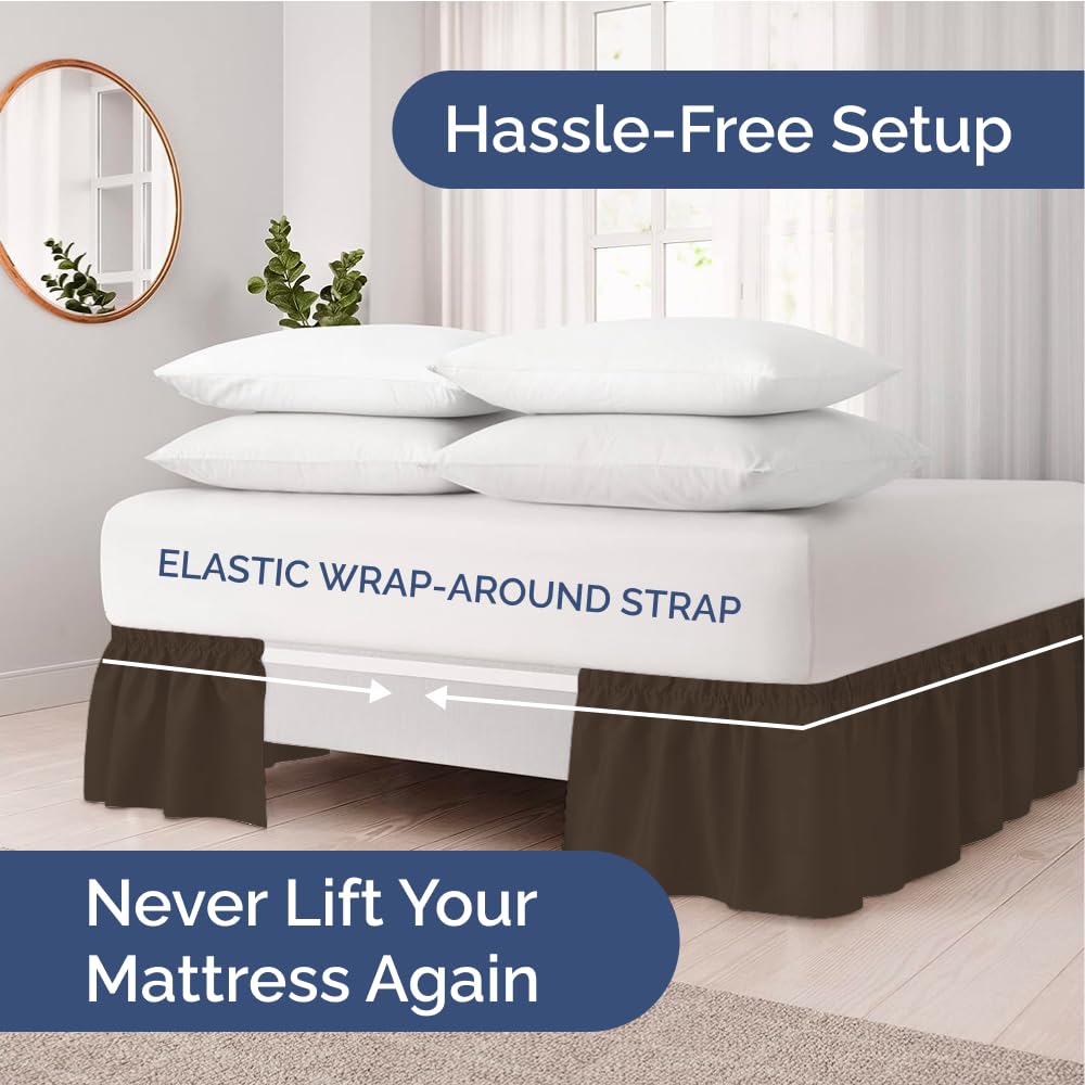 CGK Unlimited elastic wrap keeps the bed skirt in place for a neat look.