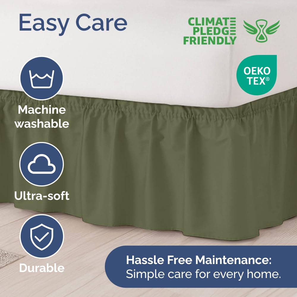 Machine washable CGK Unlimited bed skirt offers easy care