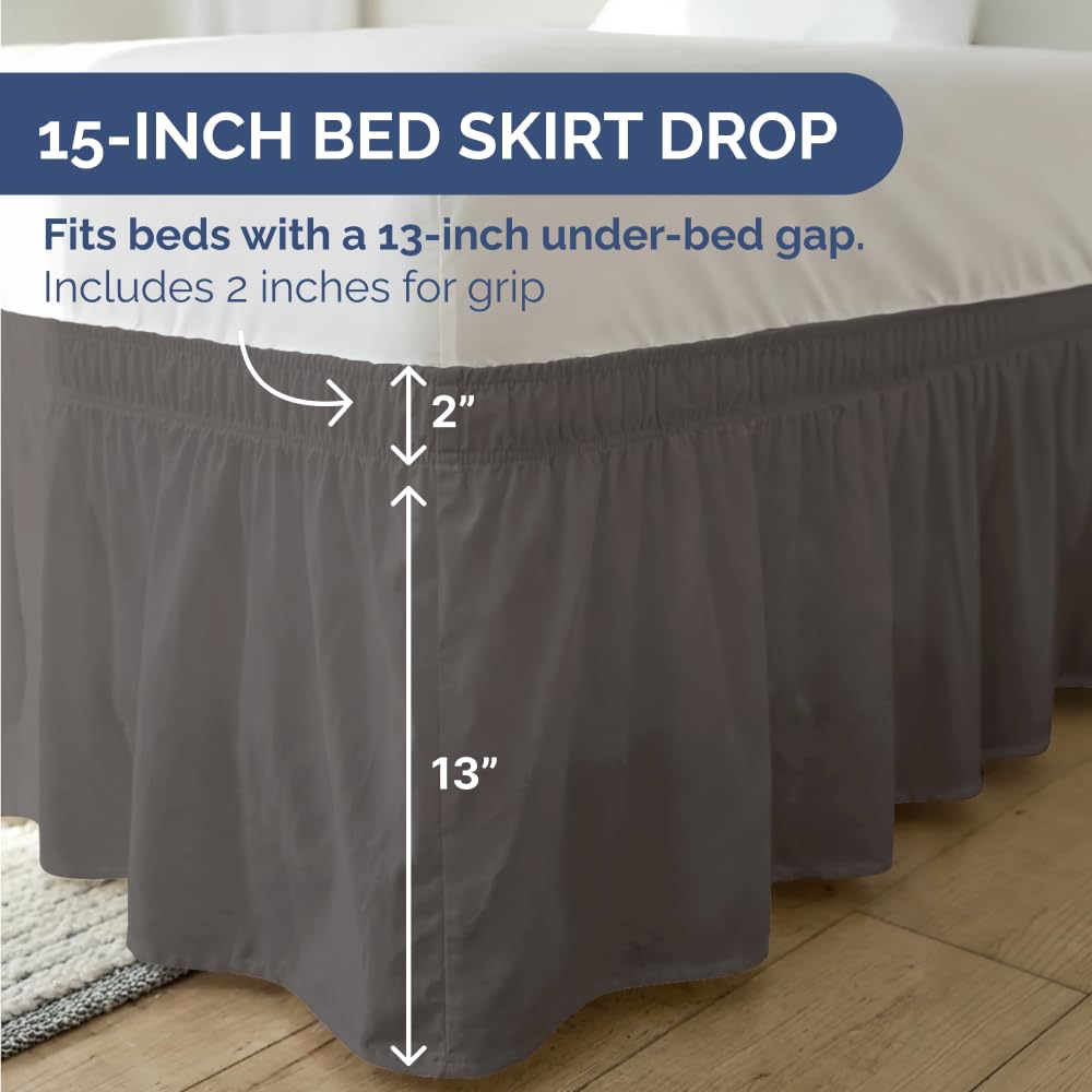 CGK Unlimited wrinkle-resistant bed skirt is machine washable.