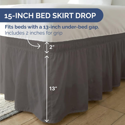 CGK Unlimited wrinkle-resistant bed skirt is machine washable.