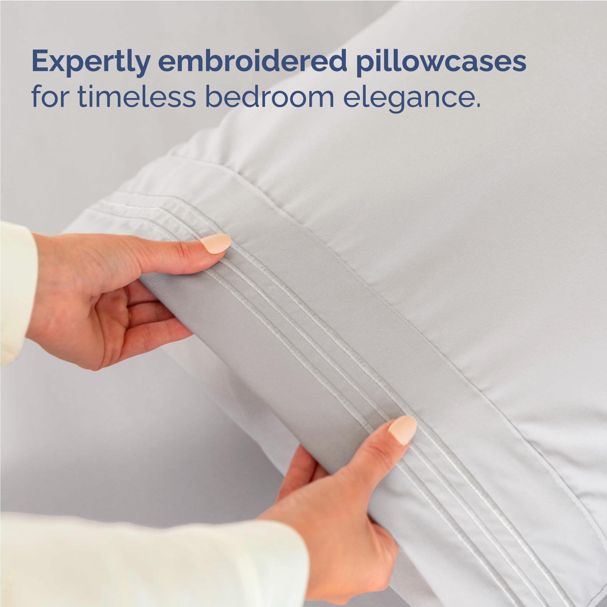 CGK Unlimited bedroom scene in French Grey showcases stylish comfortable bedding