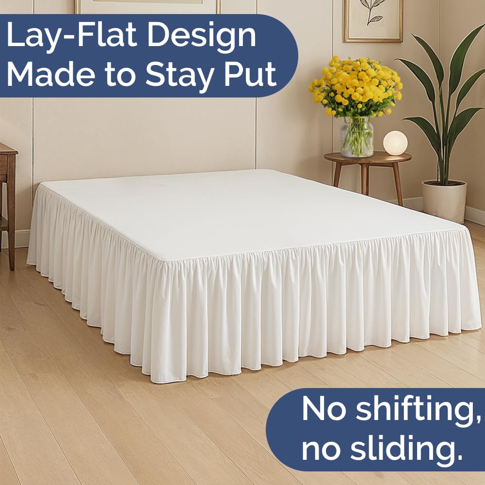 CGK Unlimited bedskirt demonstrates lay-flat platform fit for a seamless finish