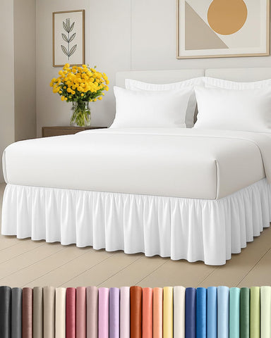 CGK Unlimited bedskirt with 12-inch drop over a queen bed for a neat look