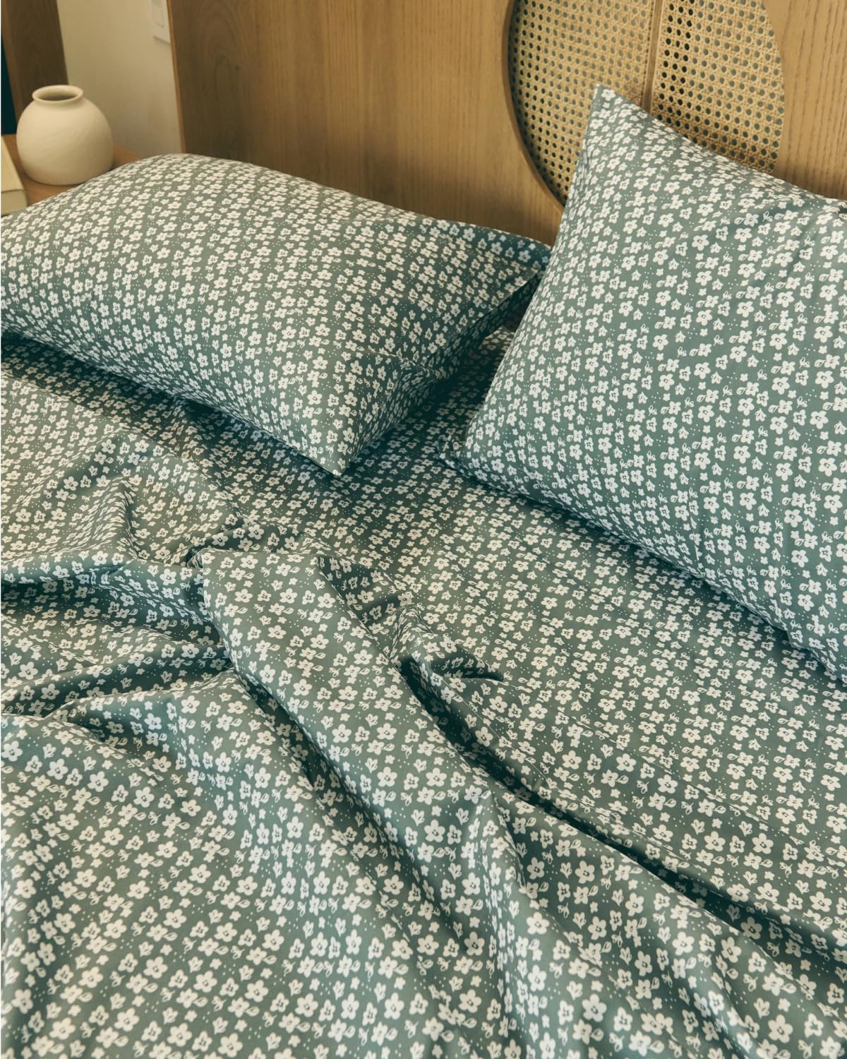 CGK Unlimited boho botanical bedding creates a relaxing bedroom atmosphere