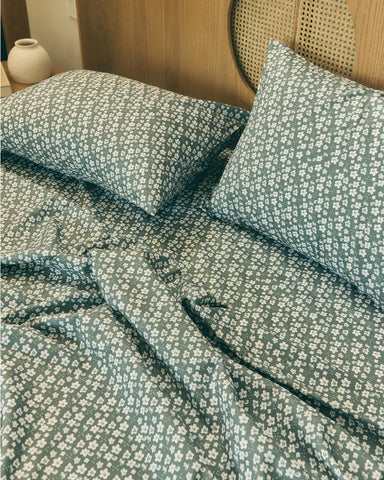CGK Unlimited boho botanical bedding creates a relaxing bedroom atmosphere