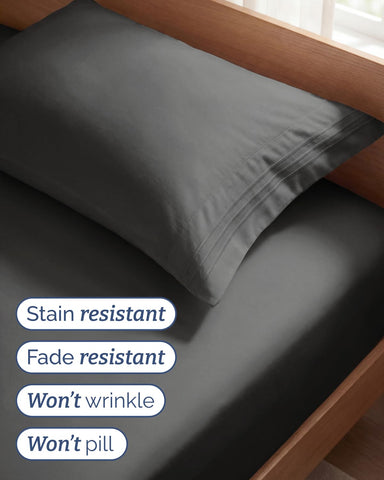 CGK Unlimited breathable brushed microfiber promotes cool, airy sleep.