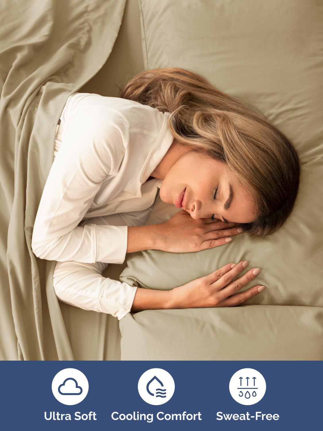 CGK Unlimited breathable cooling weave helps regulate temperature for restful sleep.