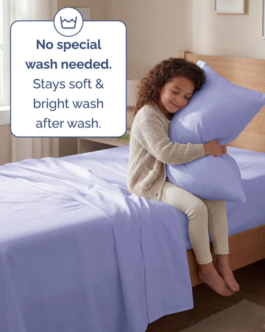CGK Unlimited breathable cooling weave on lavender sheets