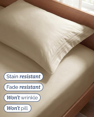 CGK Unlimited breathable microfiber cream sheet for all season comfort