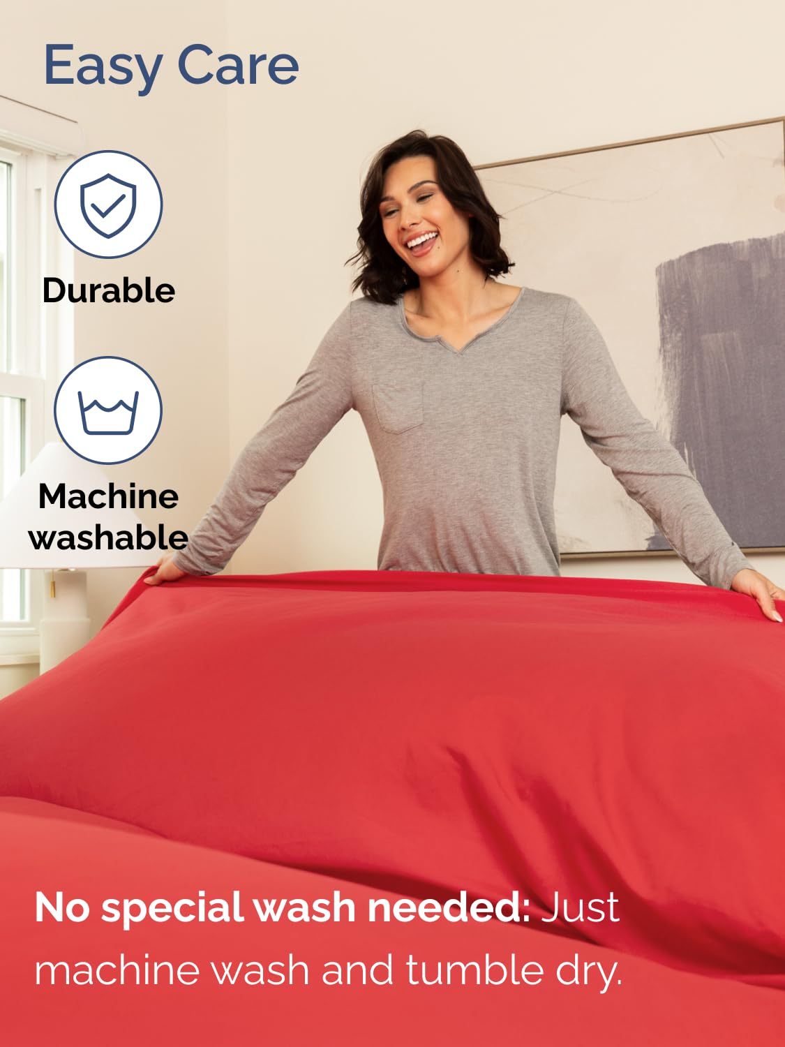 CGK Unlimited breathable micro-fiber linens offer cooling comfort.