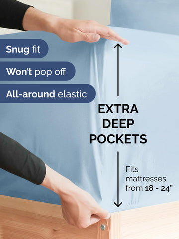 CGK Unlimited breathable sky-blue king sheets promoting cooling comfort for restful nights