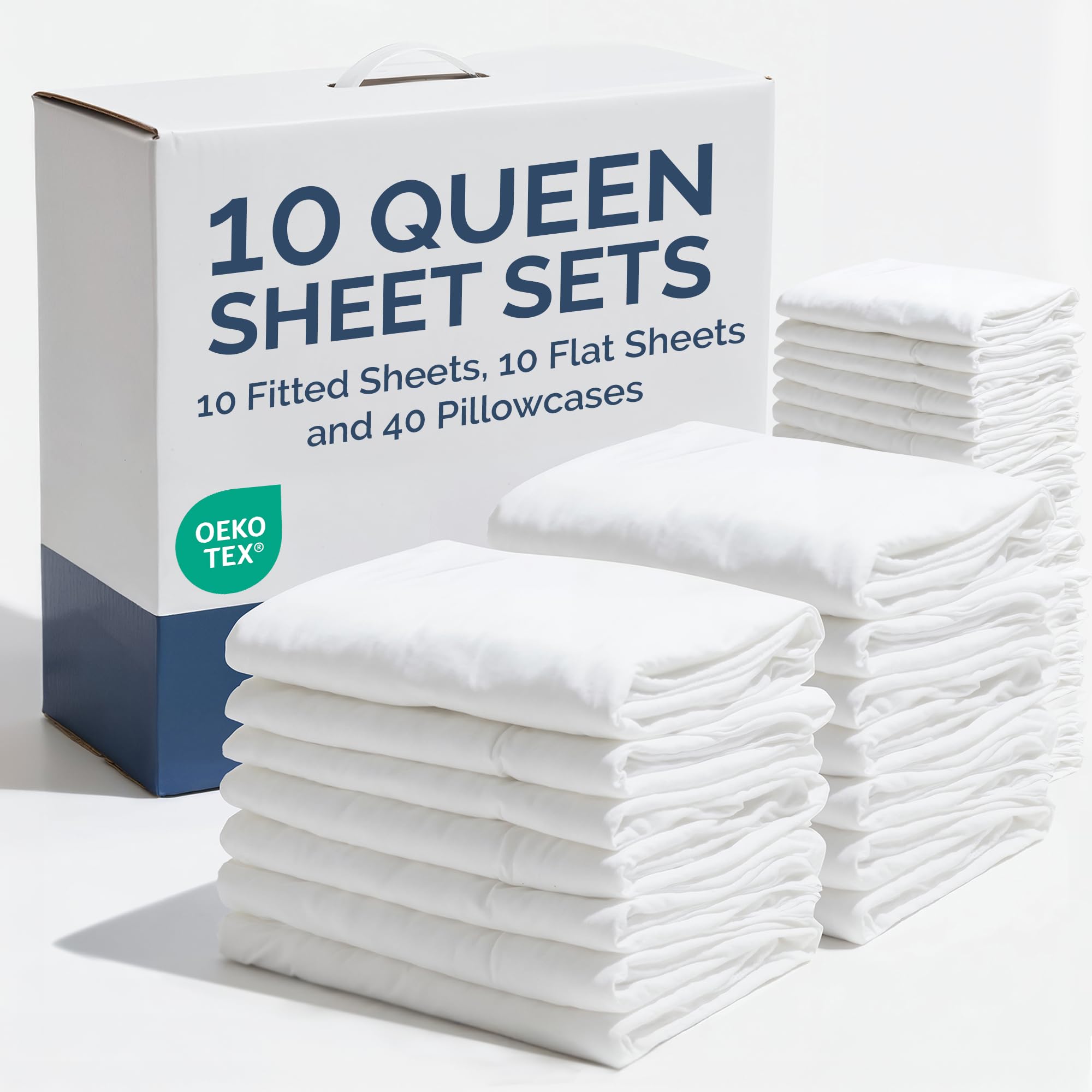 CGK Unlimited bulk queen sheet set 10-pack for hotel rotation