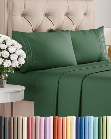CGK Unlimited emerald green Cal King set with hotel-luxury appearance.