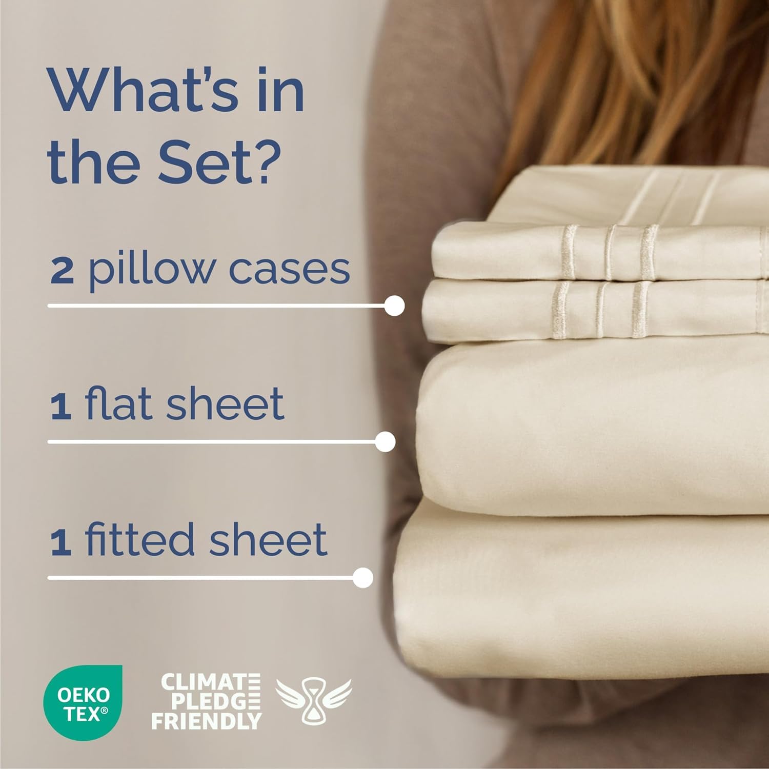 CGK Unlimited Cal King sheets display breathable fabric for cooling nights