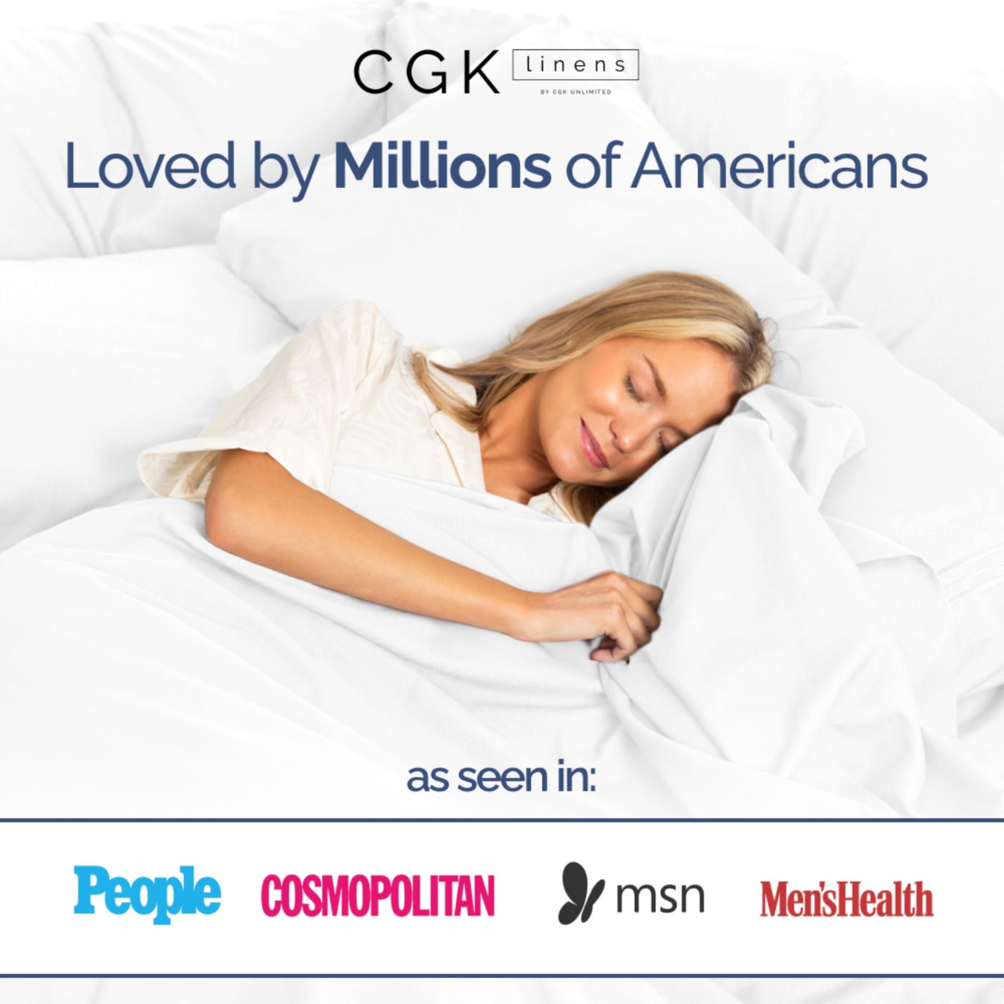 CGK Unlimited cool and comfy sleep with moisture-wicking cotton.