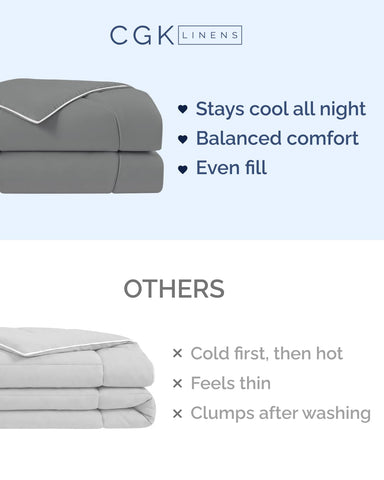CGK Unlimited cooling comforter without duvet cover boosts breathability and direct contact.