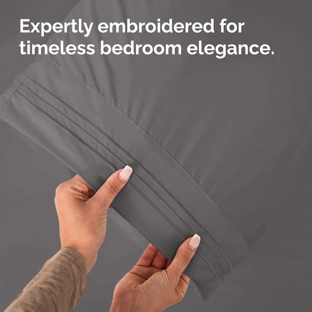 CGK Unlimited dark gray pillow cases complement any bed décor.