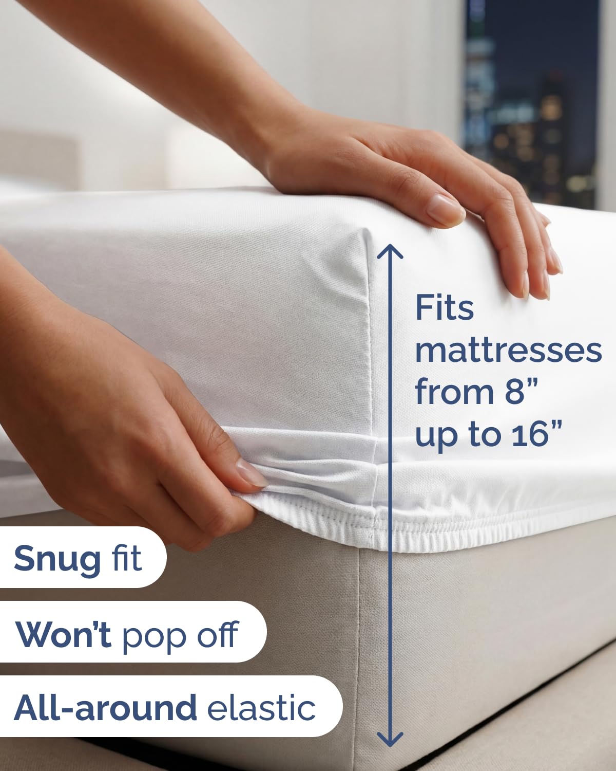 CGK Unlimited deep-pocket fit on a mattress up to 16 inches.