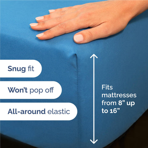 CGK Unlimited deep-pocket design fits mattresses up to 16 inches securely.