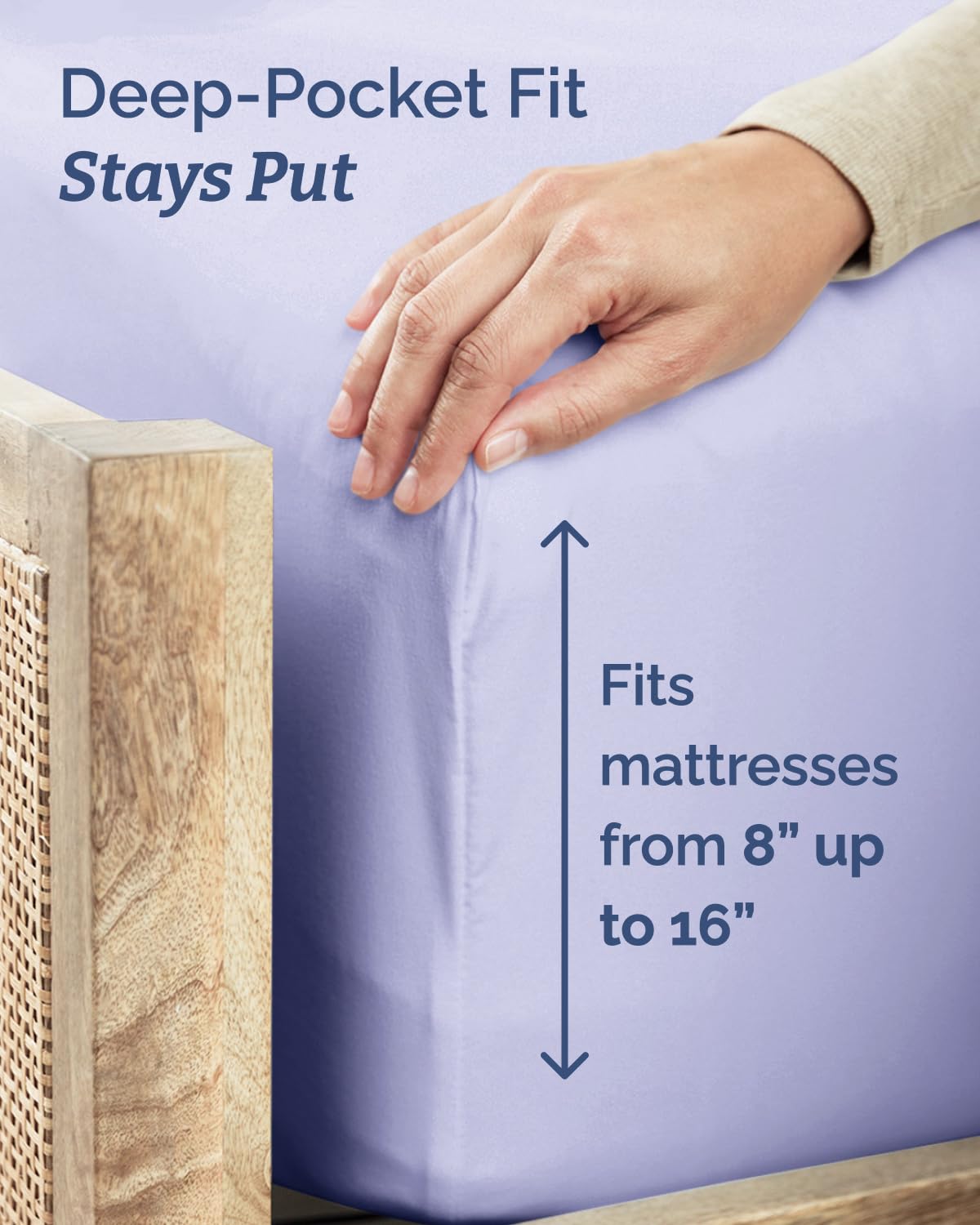 CGK Unlimited deep-pocket design securing the fitted sheet