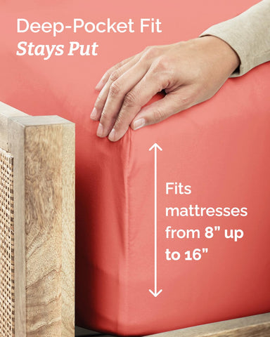 CGK Unlimited deep-pocket design fits mattresses up to 16 inches