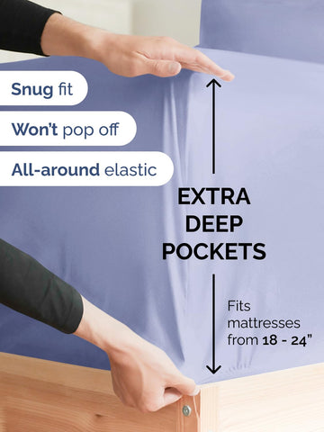 CGK Unlimited deep pocket fit illustration showing topper compatibility.