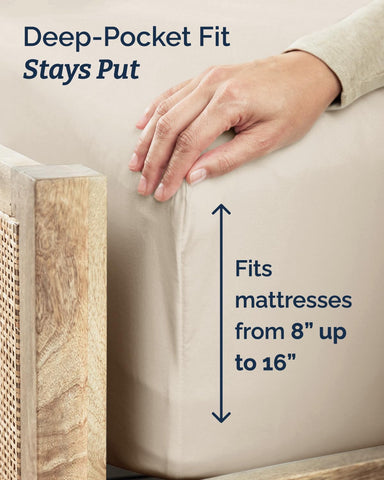 CGK Unlimited deep-pocket fit up to 16 inches secures thicker mattresses.